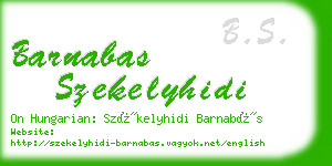 barnabas szekelyhidi business card